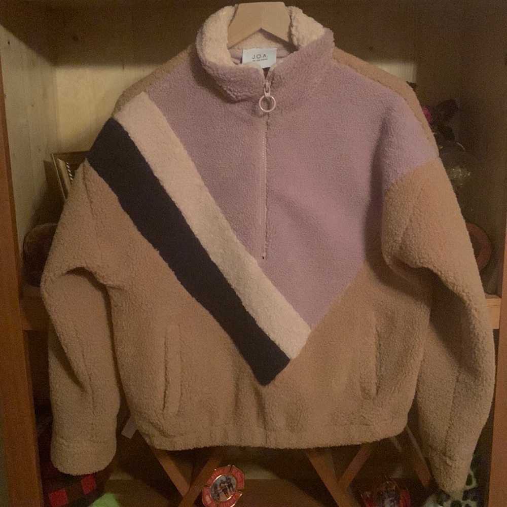 J.O.A. Cropped 3/4 zip sweater size medium